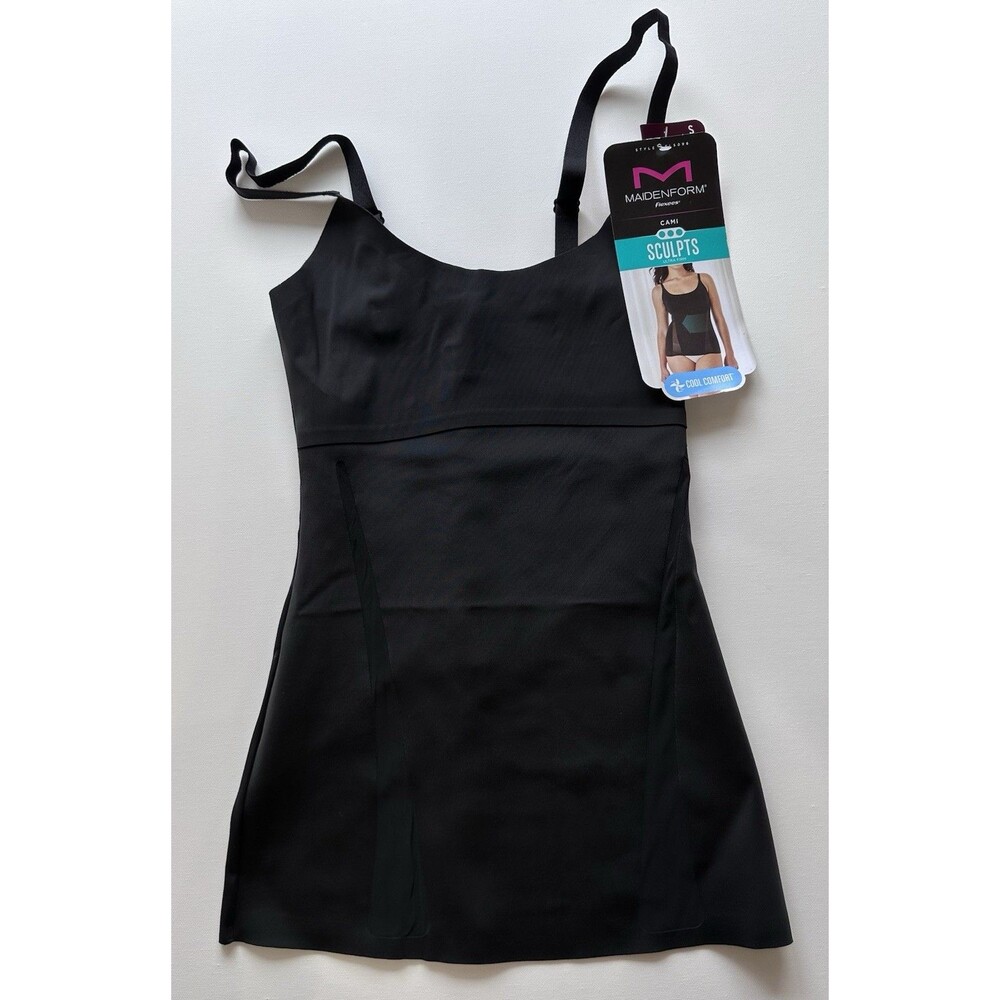 Maidenform Flexees Sculpting Cami Black S Shapewear Tank Ultra Firm NWT